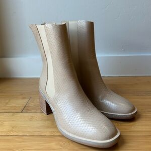 Chic Beige Heeled Boots